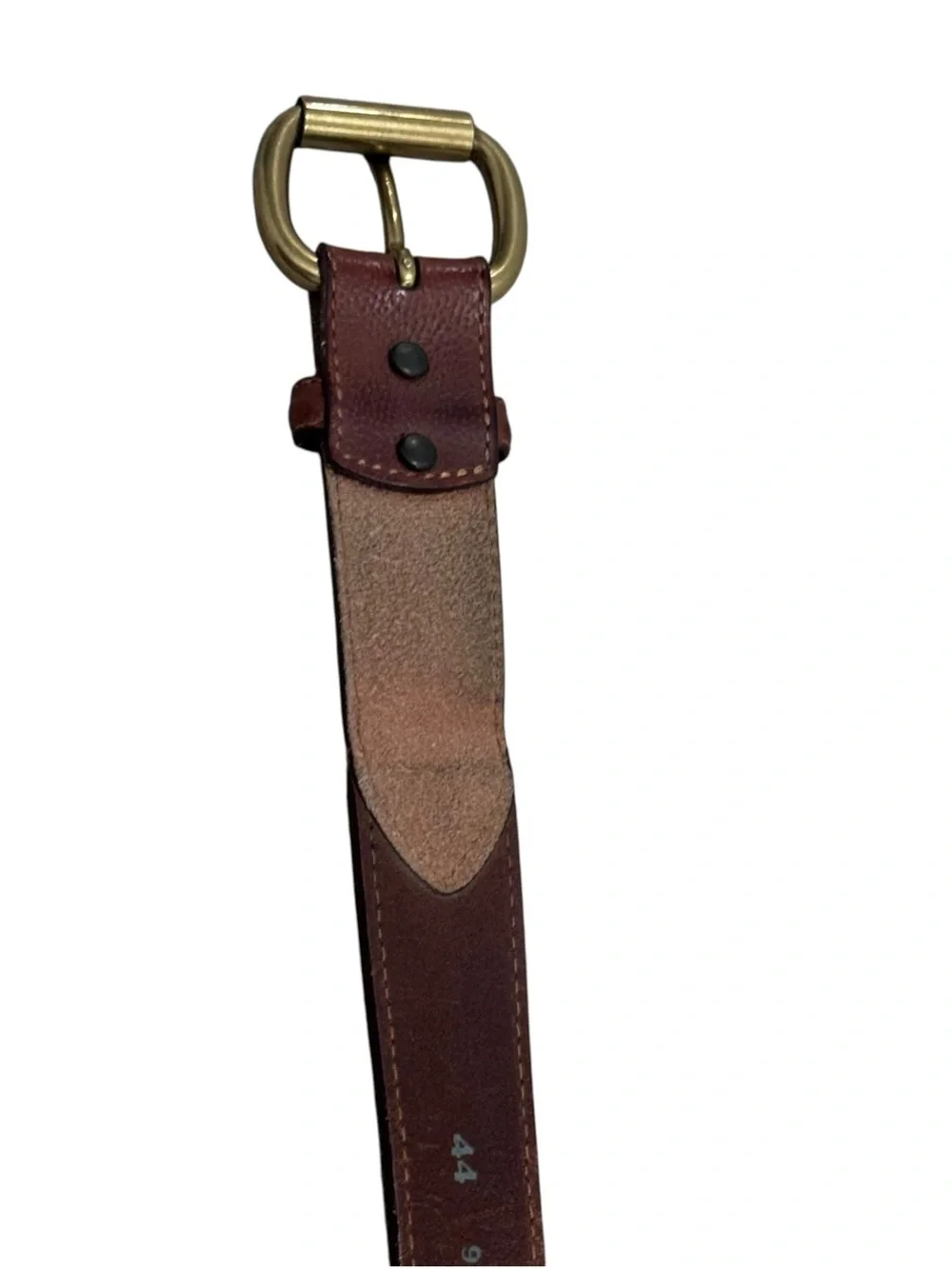Red Wing Leather Belt Size 44 Brown Green Solid Brass 96544